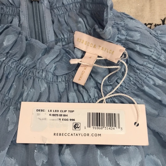 Rebecca Taylor Leo Clip Jacquard Ruffle Top - Picture 5 of 8